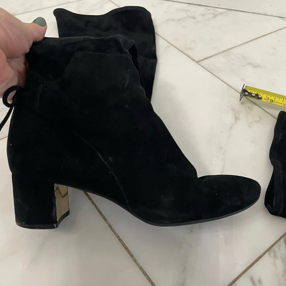 Tory Burch 41621 Black Over The Knee Suede Leather Laila Block Heel Boots size 8 - Picture 9 of 16